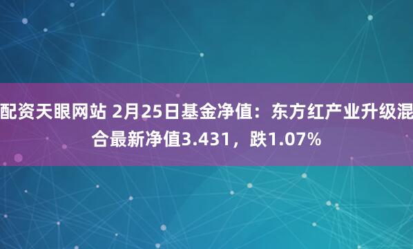 配资天眼网站 2月25日基金净值：东方红产业升级混合最新净值3.431，跌1.07%